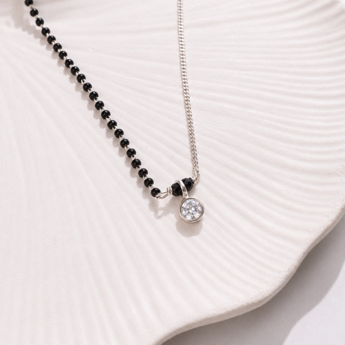 Half & Half : CZ Mangalsutra | 92.5 Sterling Silver