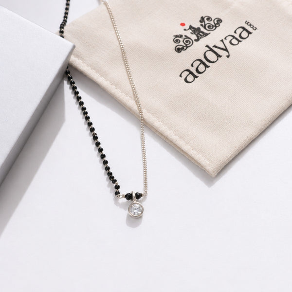 Half & Half : CZ Mangalsutra | 92.5 Sterling Silver