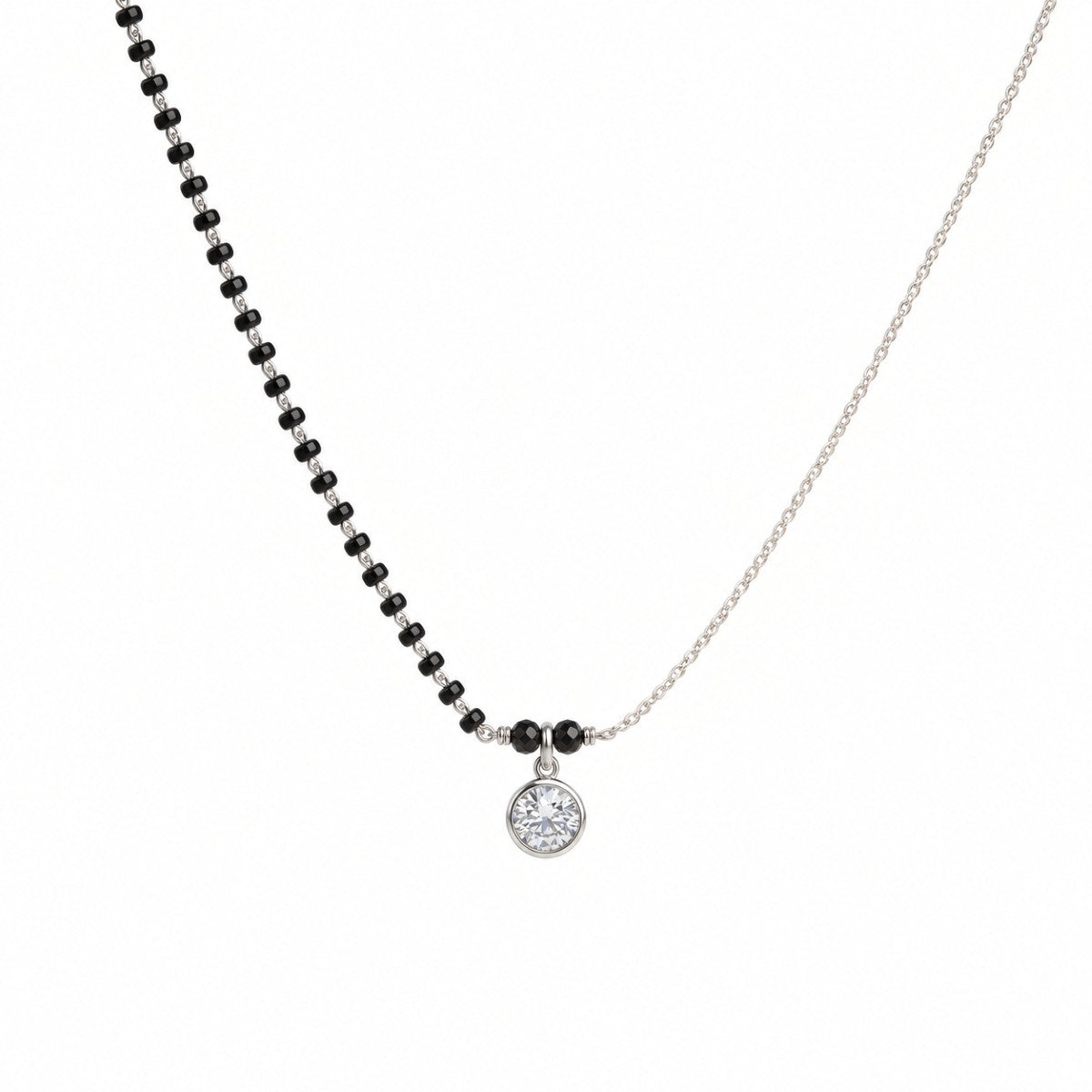 Half & Half : CZ Mangalsutra | 92.5 Sterling Silver
