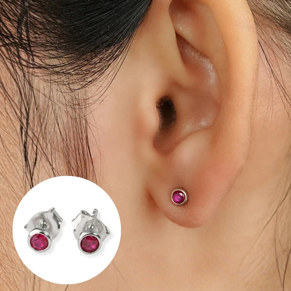 Tiny Pink CZ Stud