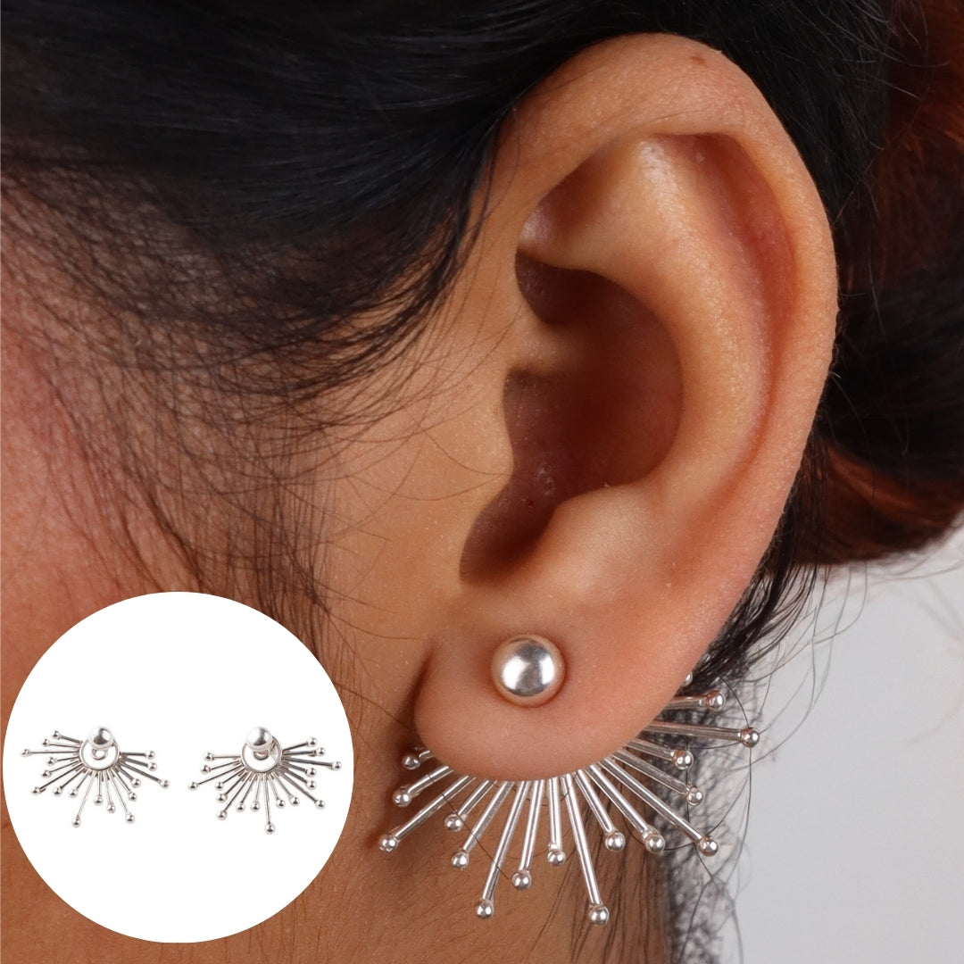 Silver Sparkle jacket Earring