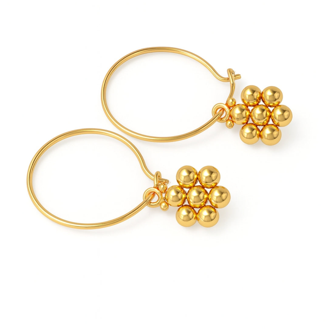 Handmade Silver Kudi Hoop: Small | 92.5 Silver | 22K Gold Plated