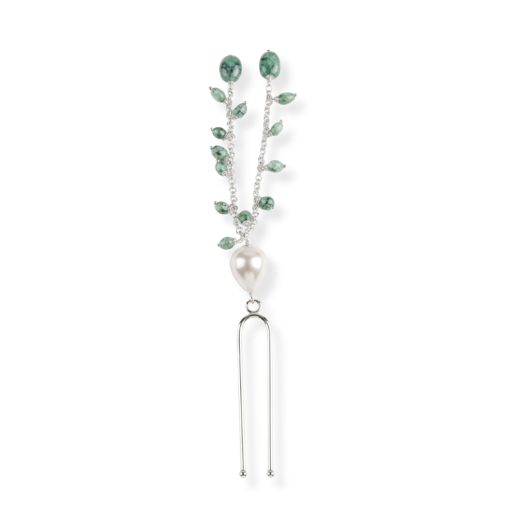 Russian Quartz & Baroque Pearl Hairpin