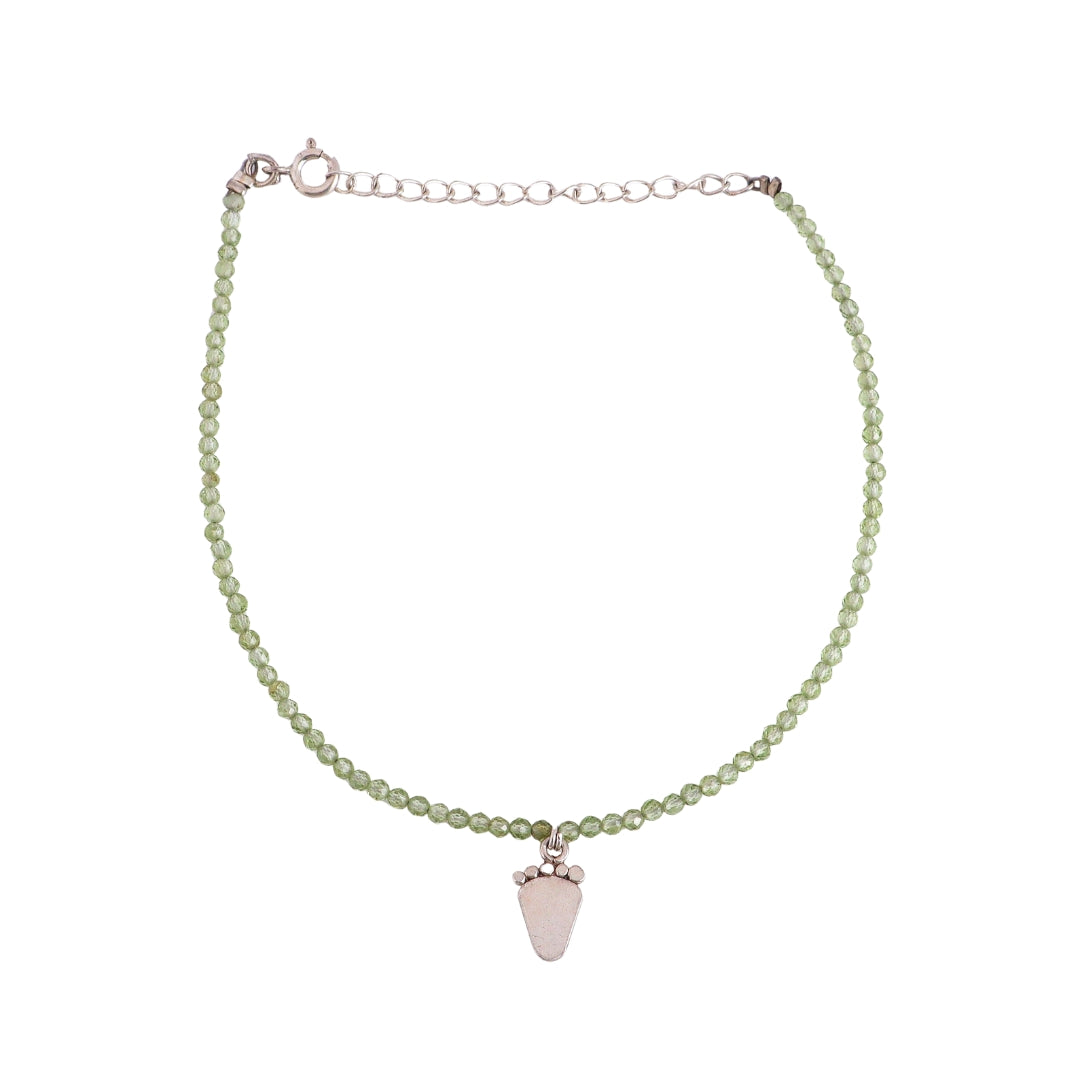 Peridot Silver Anklet