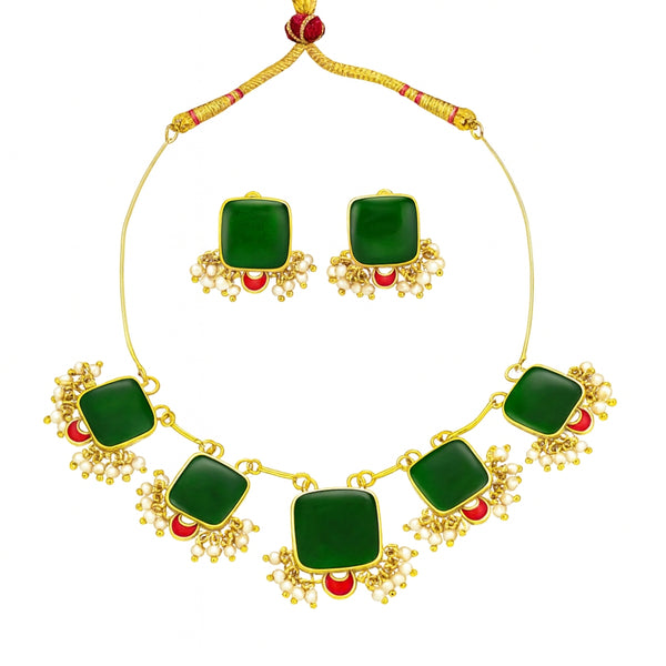 Handmade Meenakari Set| 92.5 Silver | 22K Gold Plated