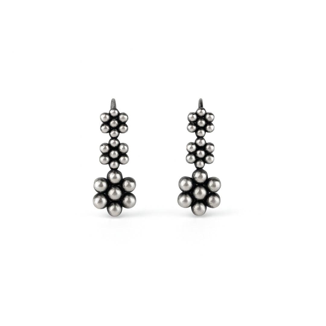 Kudi Dangling Earring front view in 92.5 sterling silver
