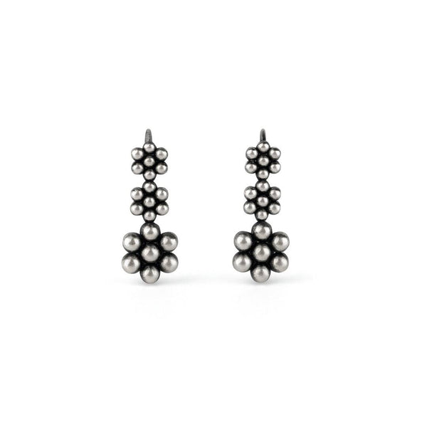 Kudi Dangling Earring front view in 92.5 sterling silver