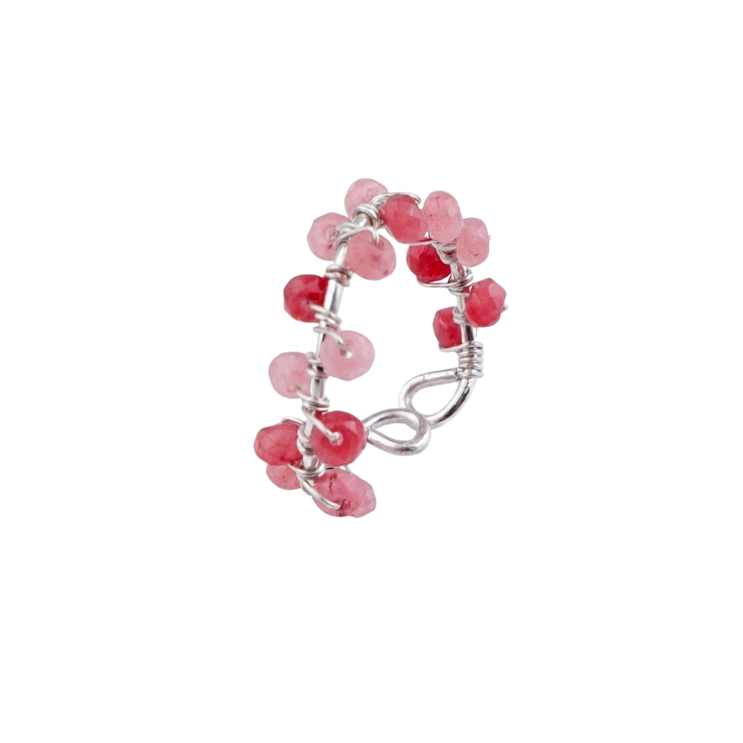 Pink Jade Twisted Ring (Project Handmade)