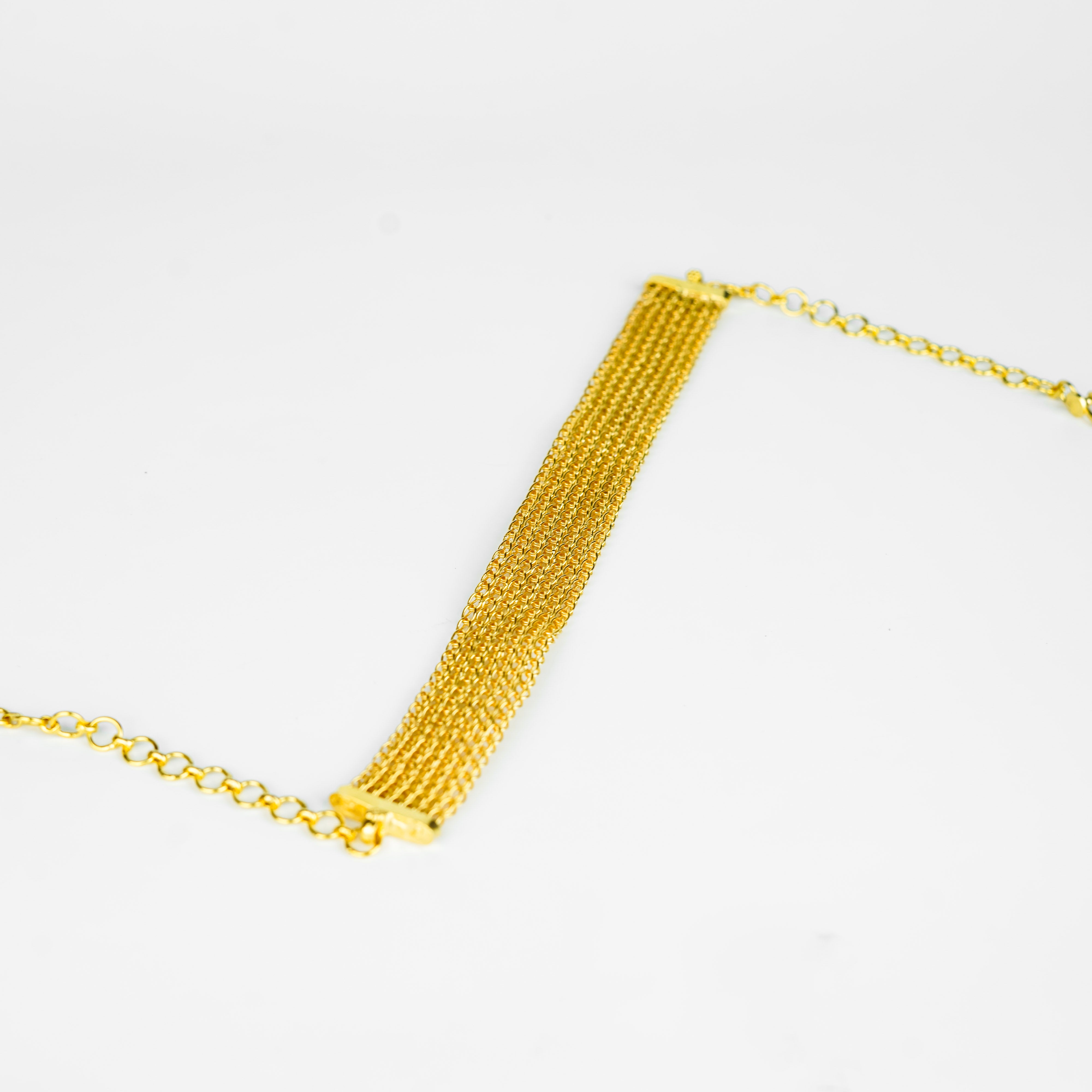 Gold plated silver choker necklace for jewelry and accessories
