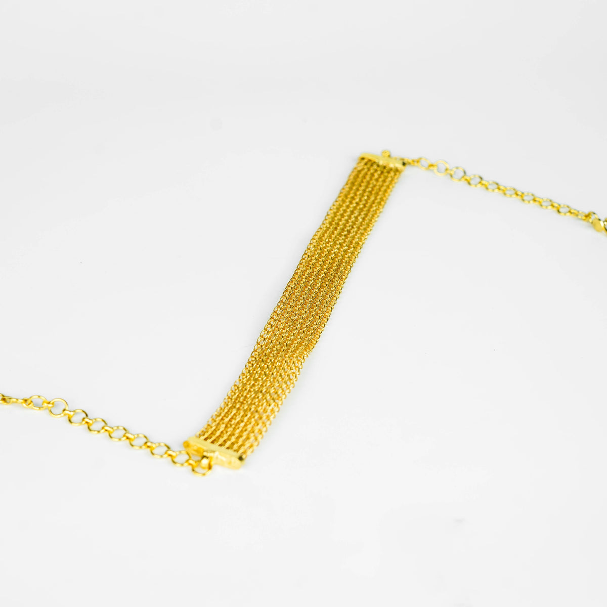 Gold plated silver choker necklace for jewelry and accessories