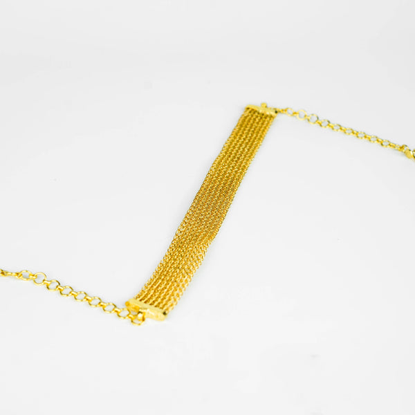 Gold plated silver choker necklace for jewelry and accessories