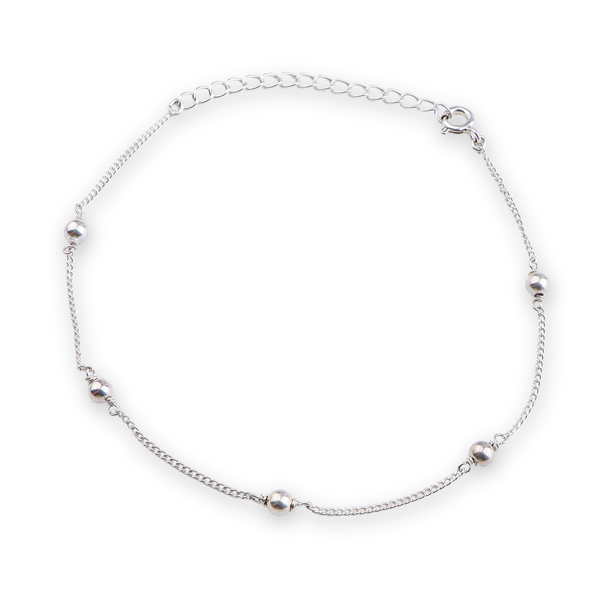 Silver Bead Chain Anklet (Project Handmade)