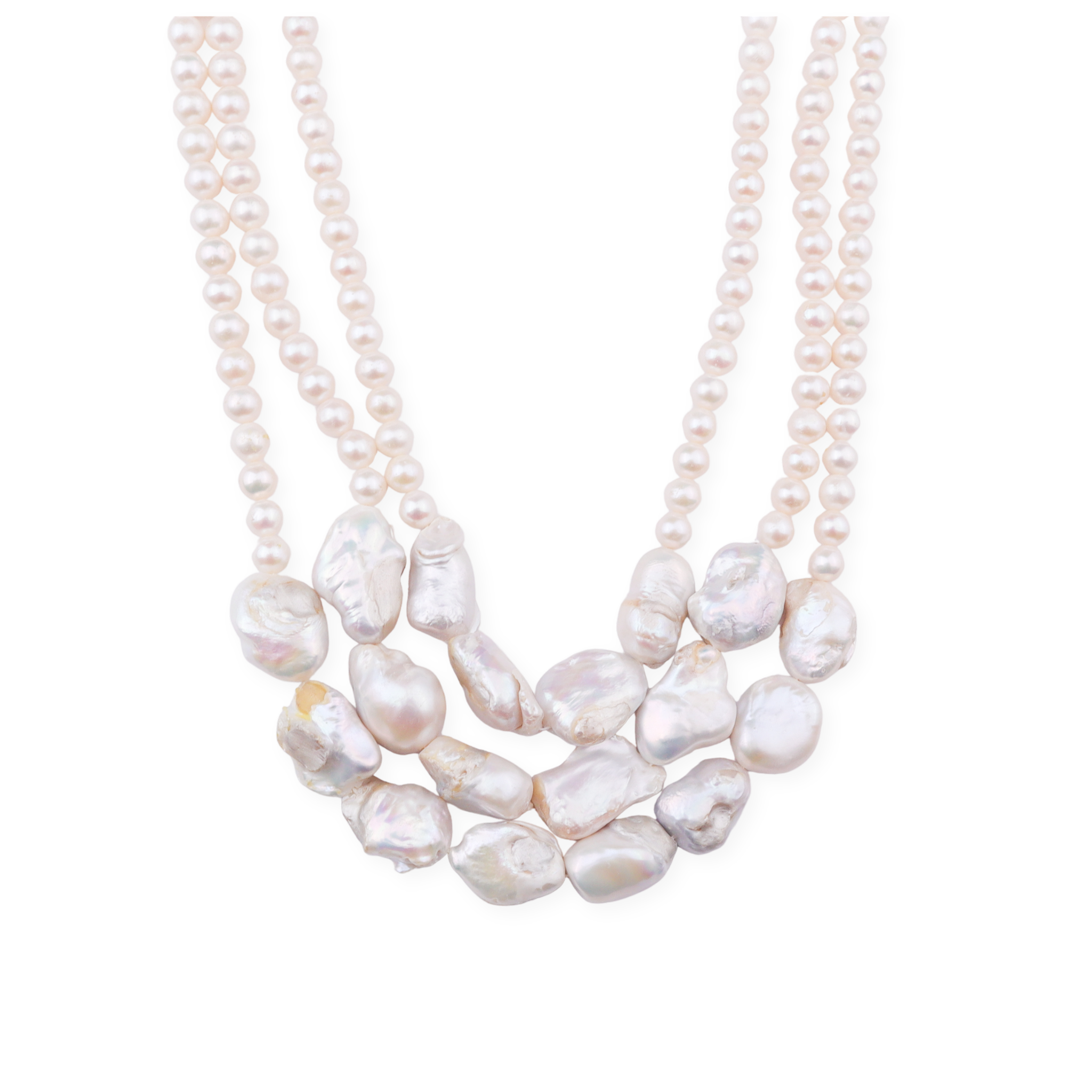 Luxe Necklace - Baroque & Fresh Water Pearls