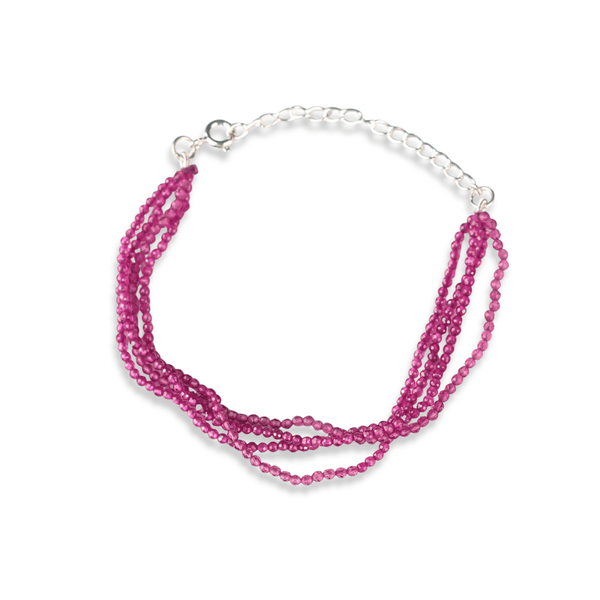 Ruby Silver Bracelet (Project Handmade): front view in 92.5 sterling silver