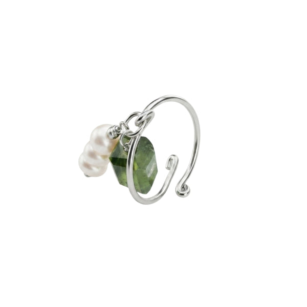 Phrenite & Pearl Ring (Project Handmade)