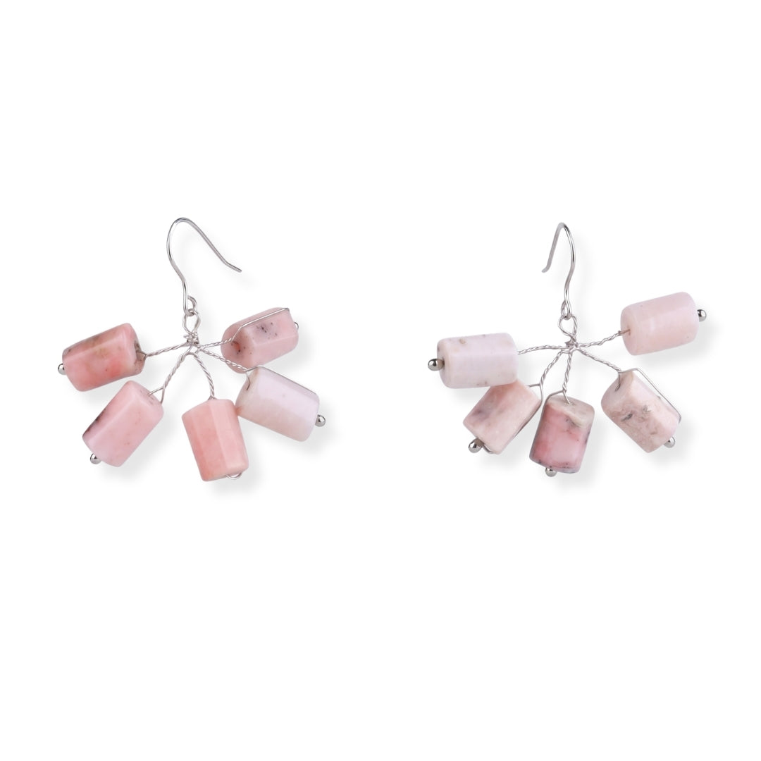 Strawberry Quartz Silver Earrings (Project Handmade)