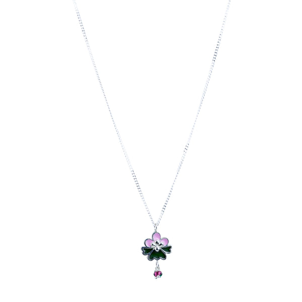 Enamel Flower Pendant Necklace