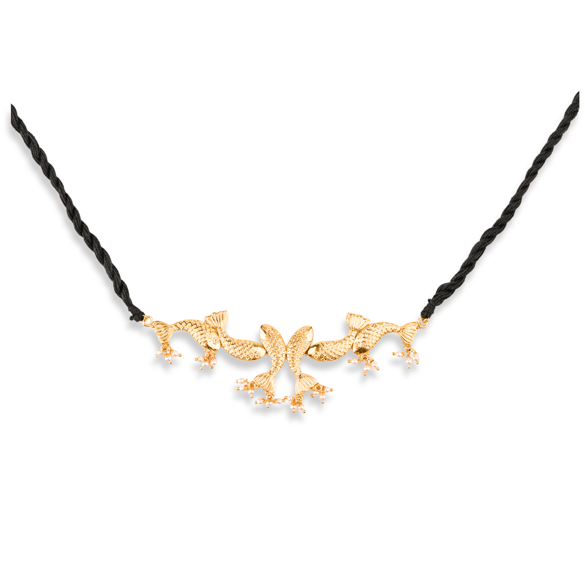 Silver Matsya Choker Necklace | 22K Gold-Plated