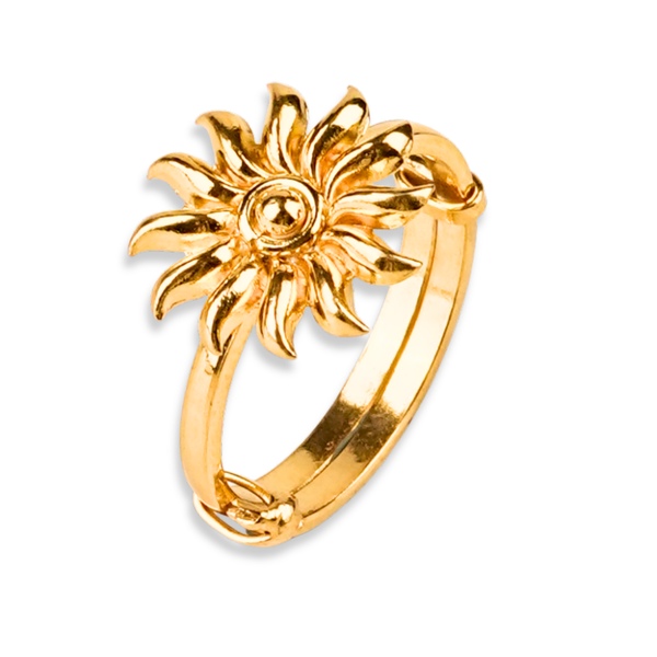 Silver Sun Ring | 22K Gold-Plated