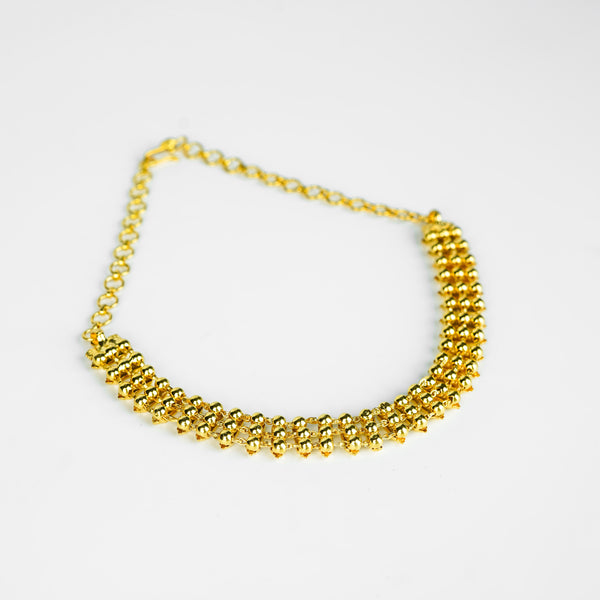 Gold beaded necklace