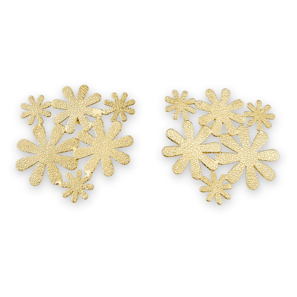 Brass fashion earrings, front view featuring a stylish design and premium brass finish