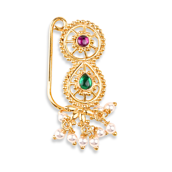 Silver Sarja Nath (Clip-On) | 22K Gold-Plated