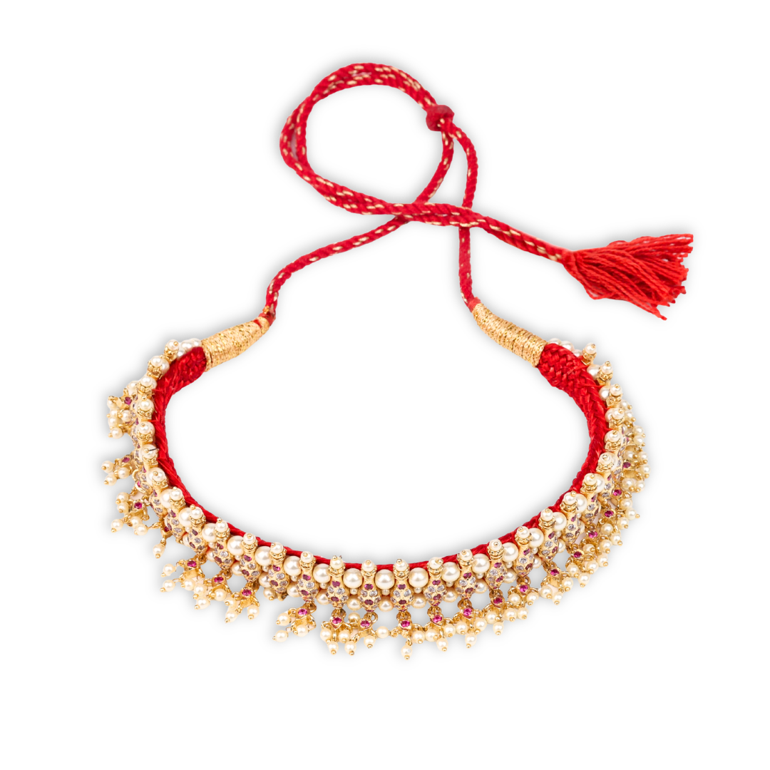 22K Gold Plated Fashion Pearl Chinchpeti