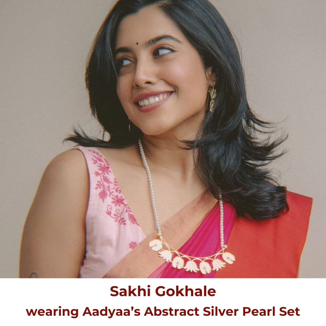 Elegant silver pearl necklace with gold plating