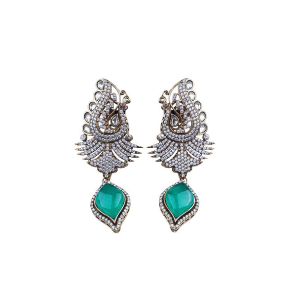 22K gold-plated fashion earring front view featuring an elegant design and premium 22K gold-plated finish