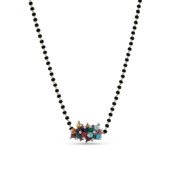 Multicolor Bunch Silver Mangalsutra (Project Handmade)