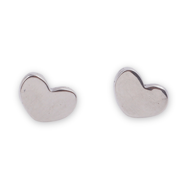 Silver heart stud earrings