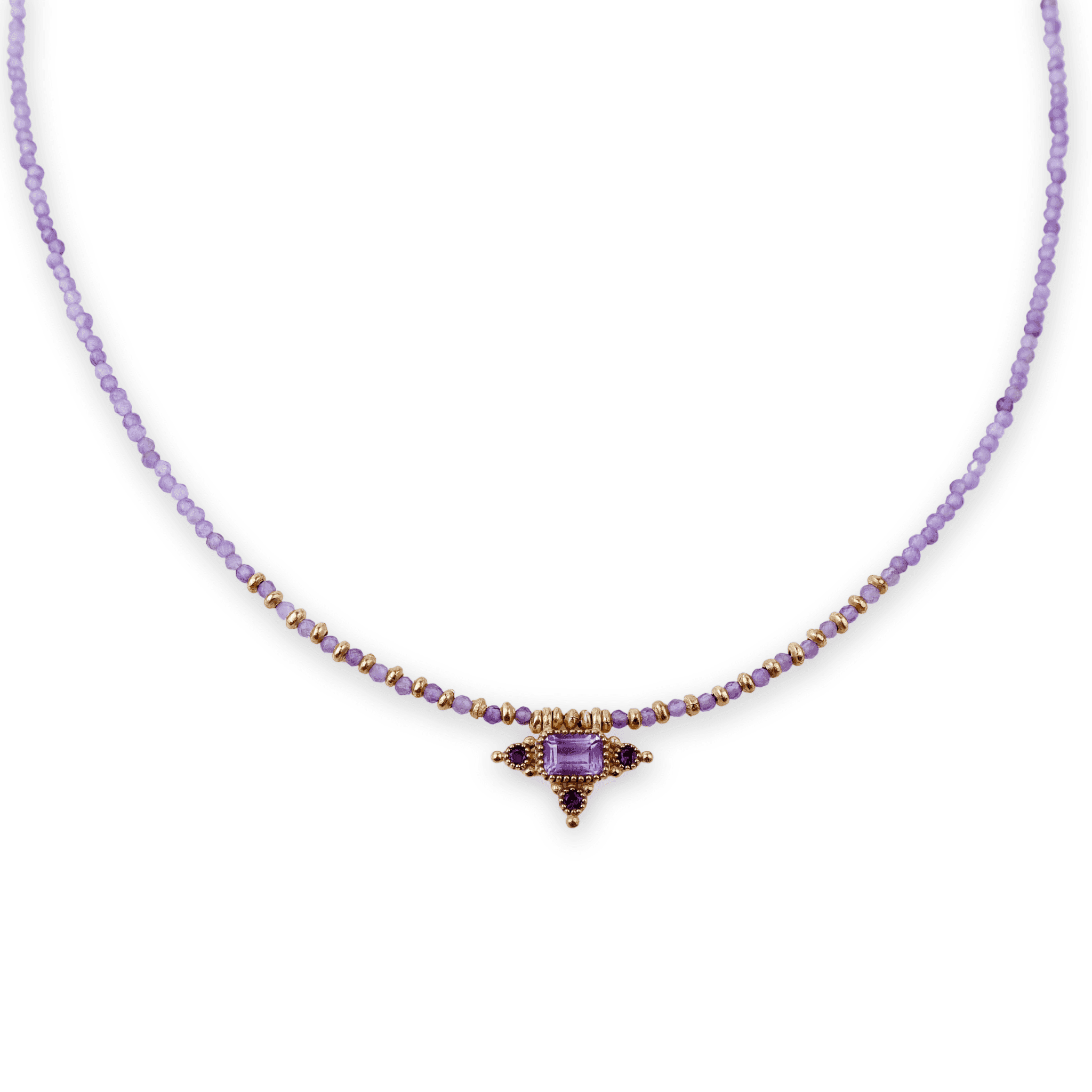 Brass Fashion Necklace front view featuring a stylish design and premium brass finish