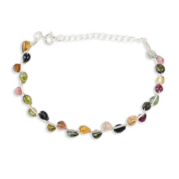 Tourmaline Twisted Bracelet | 92.5 Sterling Silver