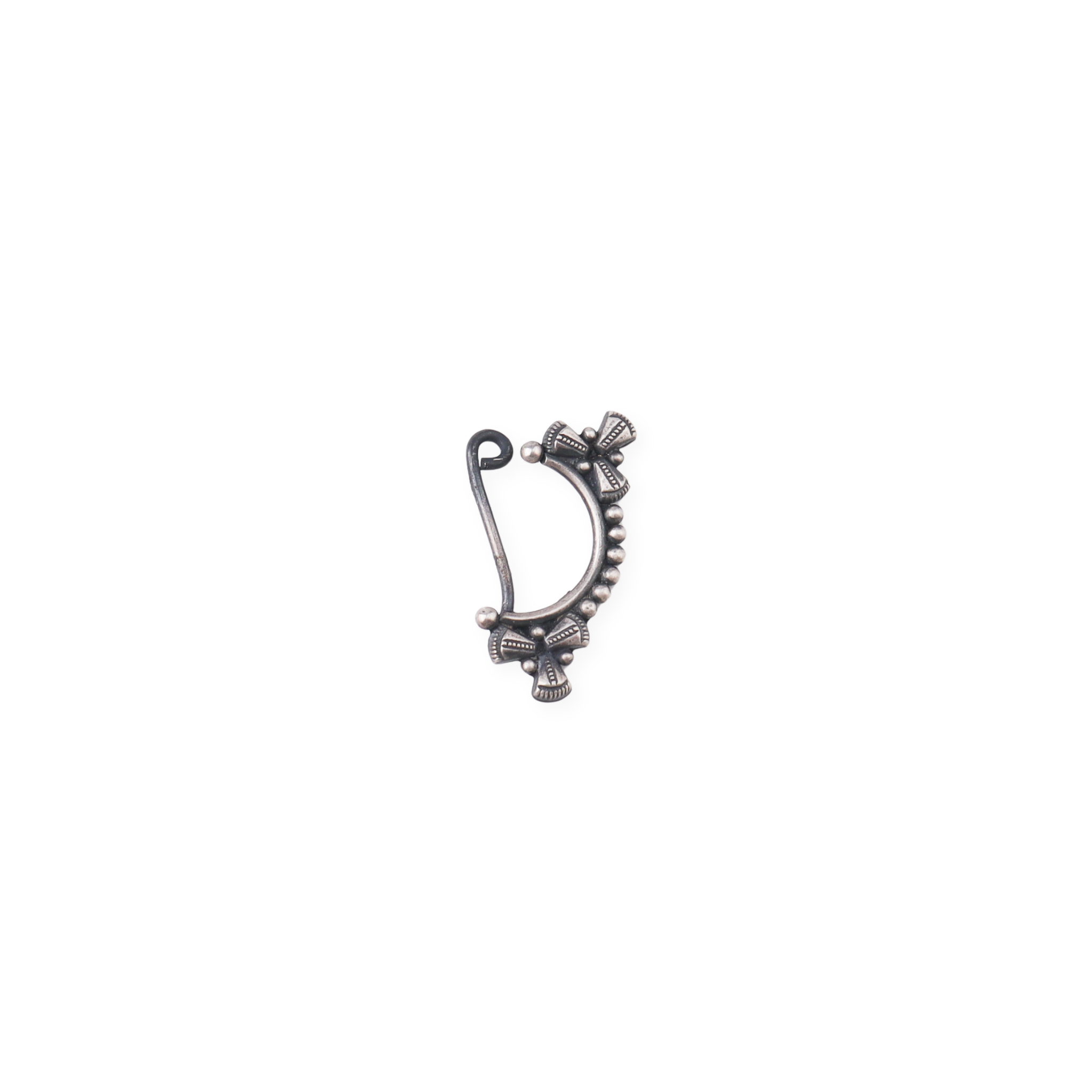 Silver Pinwheel Nath (Left, Clip on)