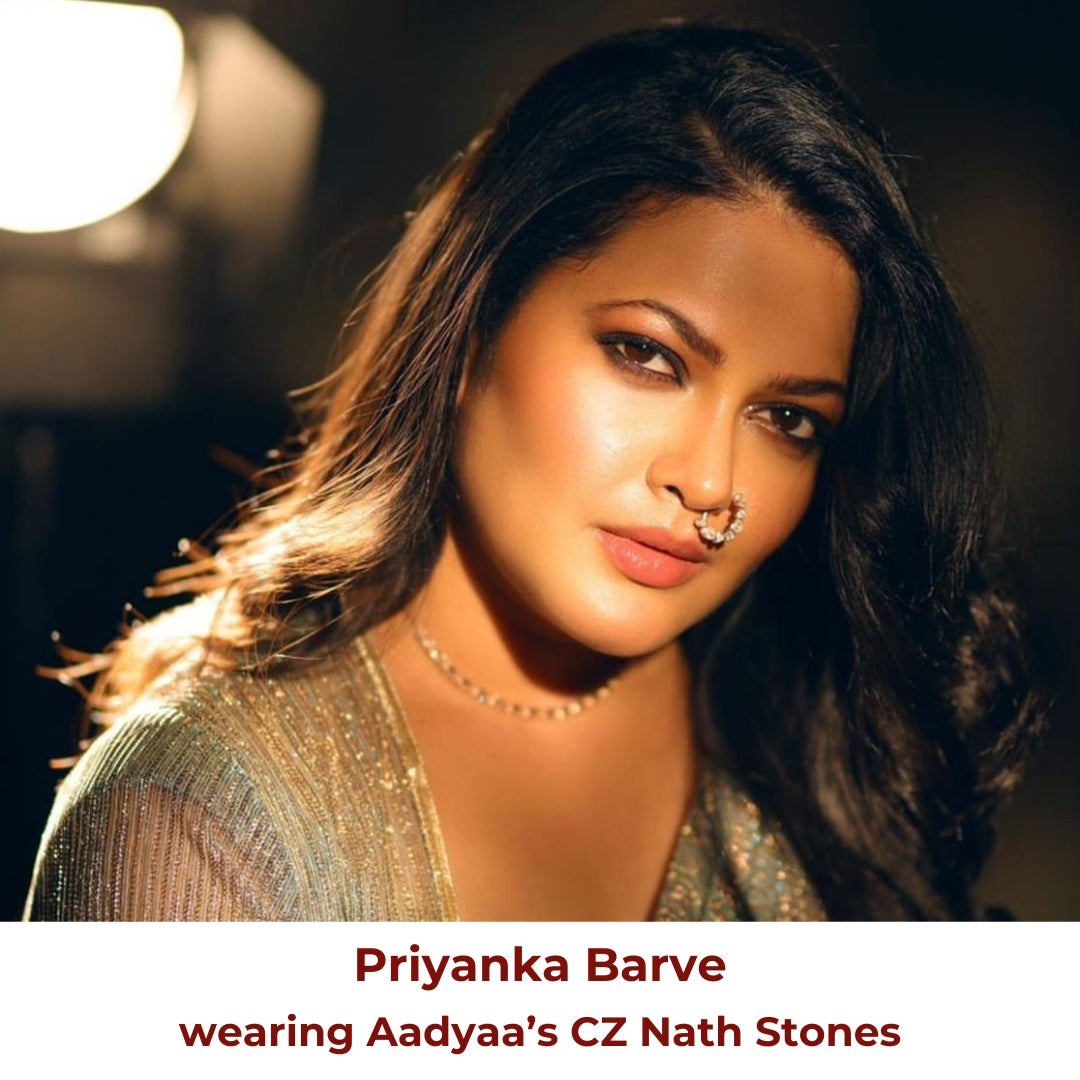 Silver CZ Nath Stones (Left, Pierced) | 92.5 Silver