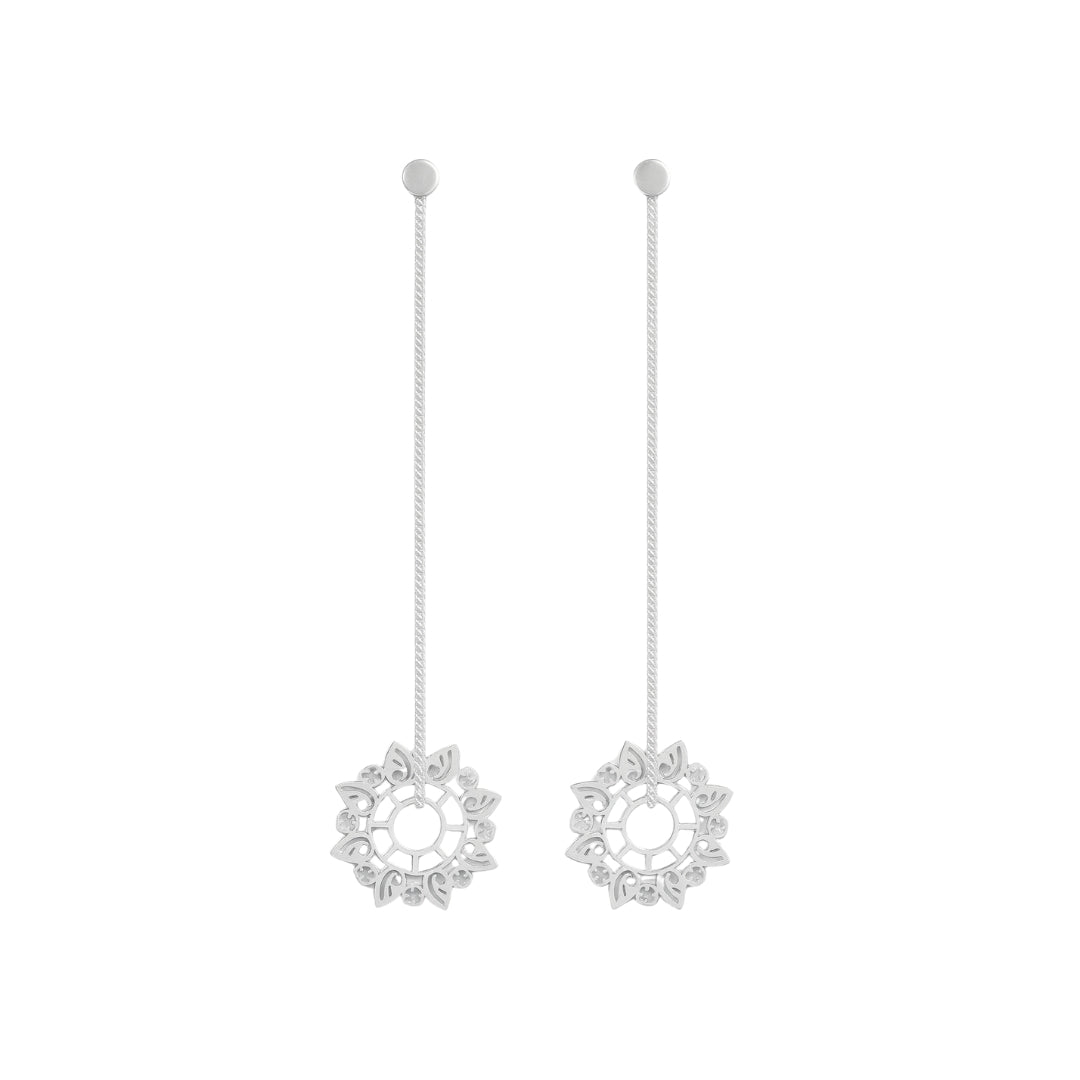 Silver Abstract Filigree Dangler Earring