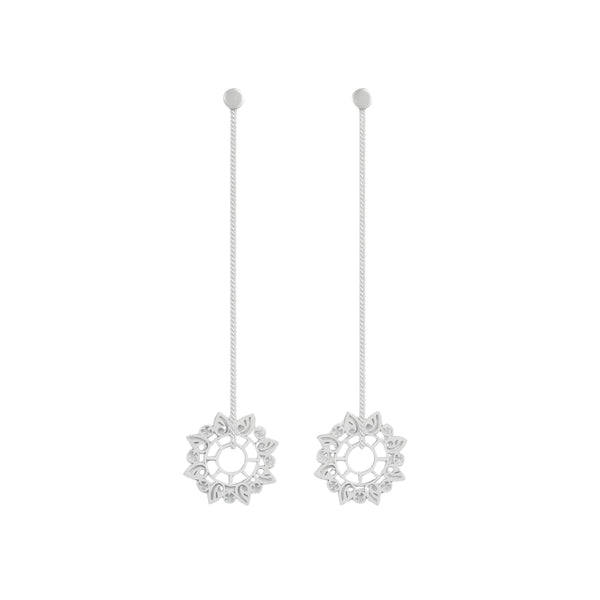 Silver Abstract Filigree Dangler Earring