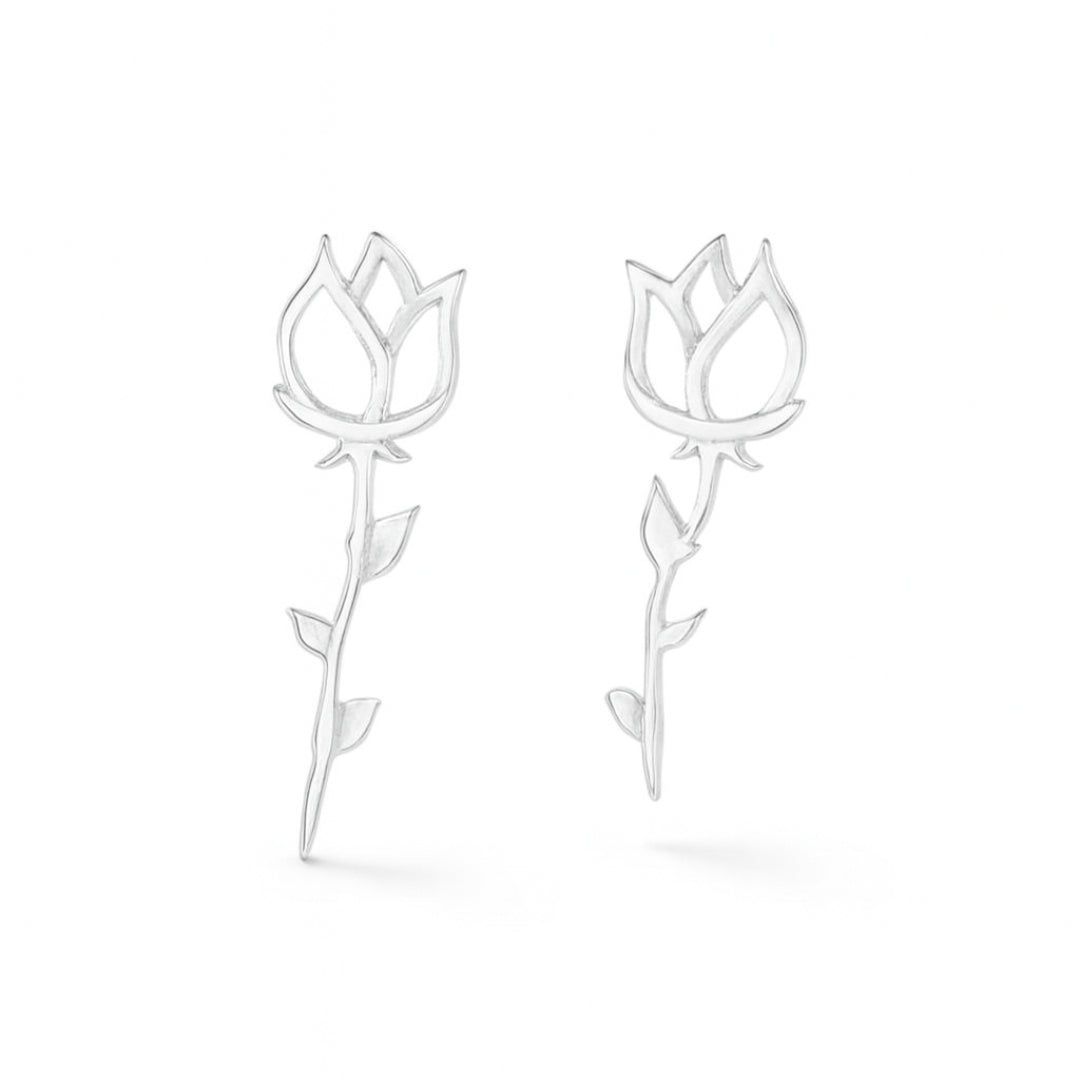 Rose Earrings in 92.5 sterling silver