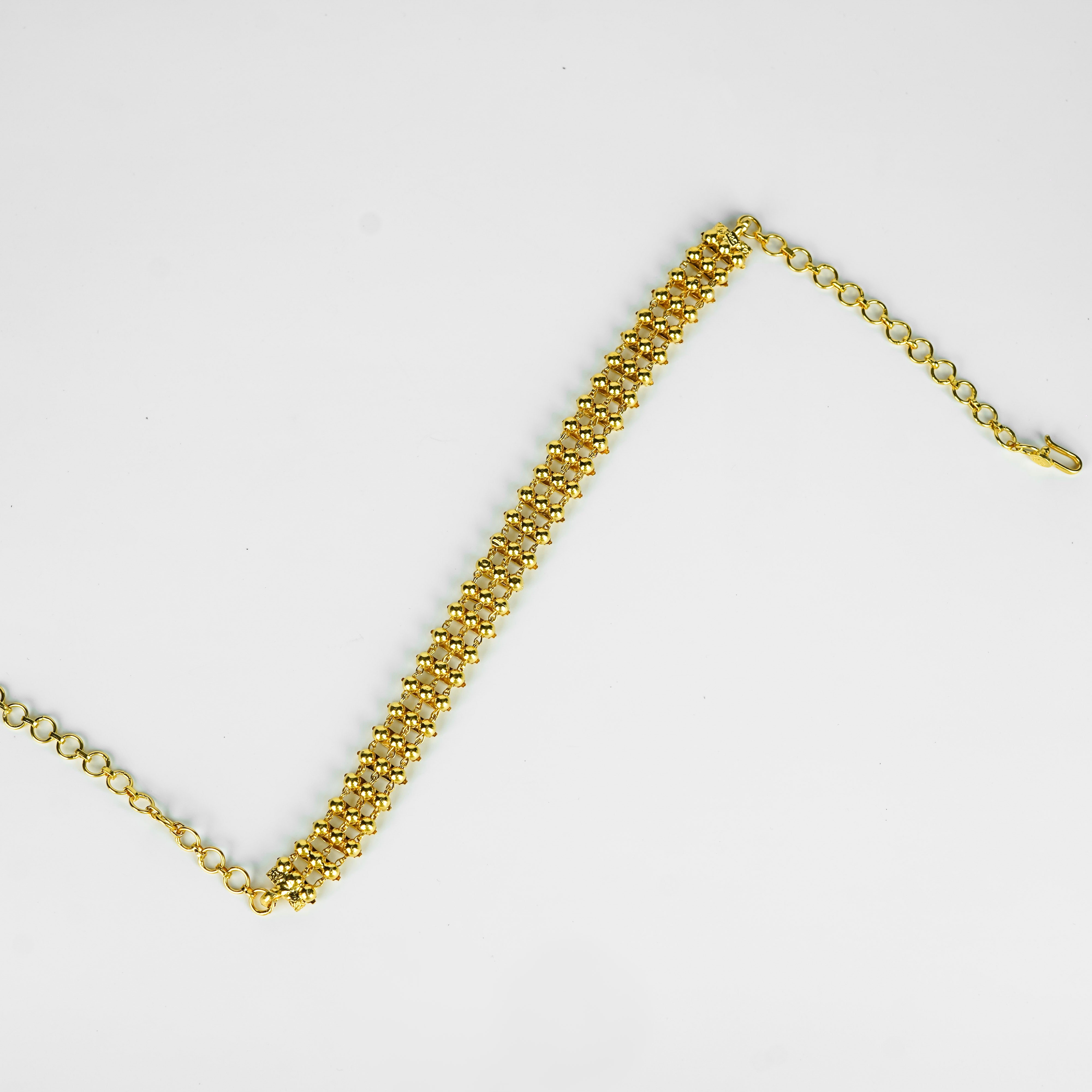 Gold silver two way choker necklace
