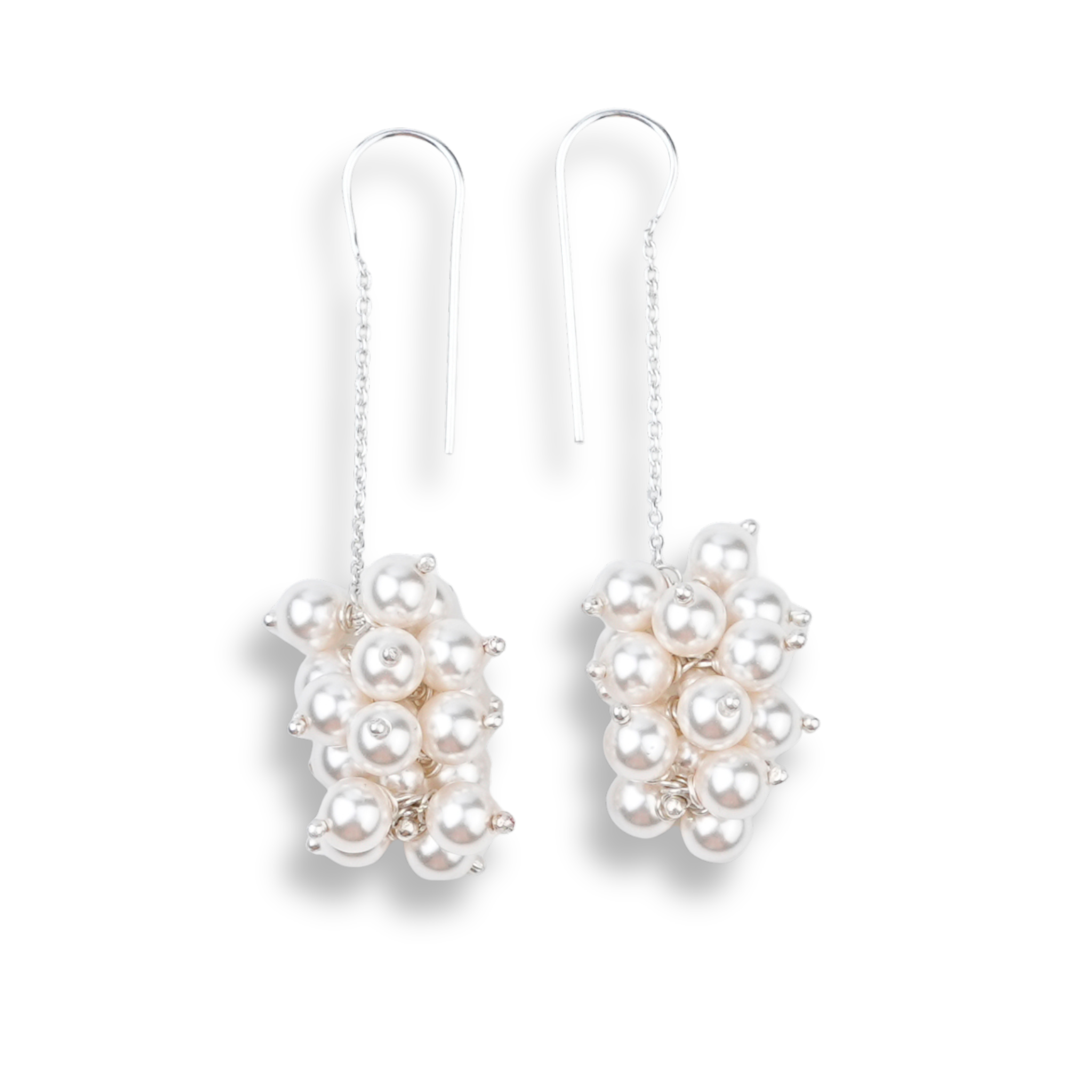 Pearl Bunch Dangling Earrings | 92.5 Sterling Silver