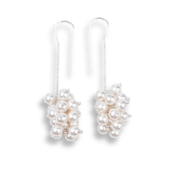 Pearl Bunch Dangling Earrings | 92.5 Sterling Silver