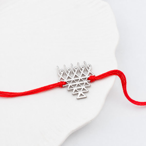 Silver Laser Cut Saraswati Rakhi