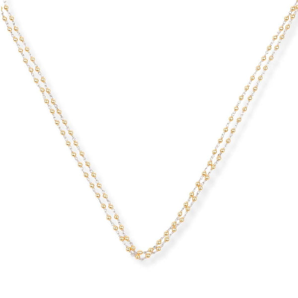Silver Golden Pearl Ganthan Necklace