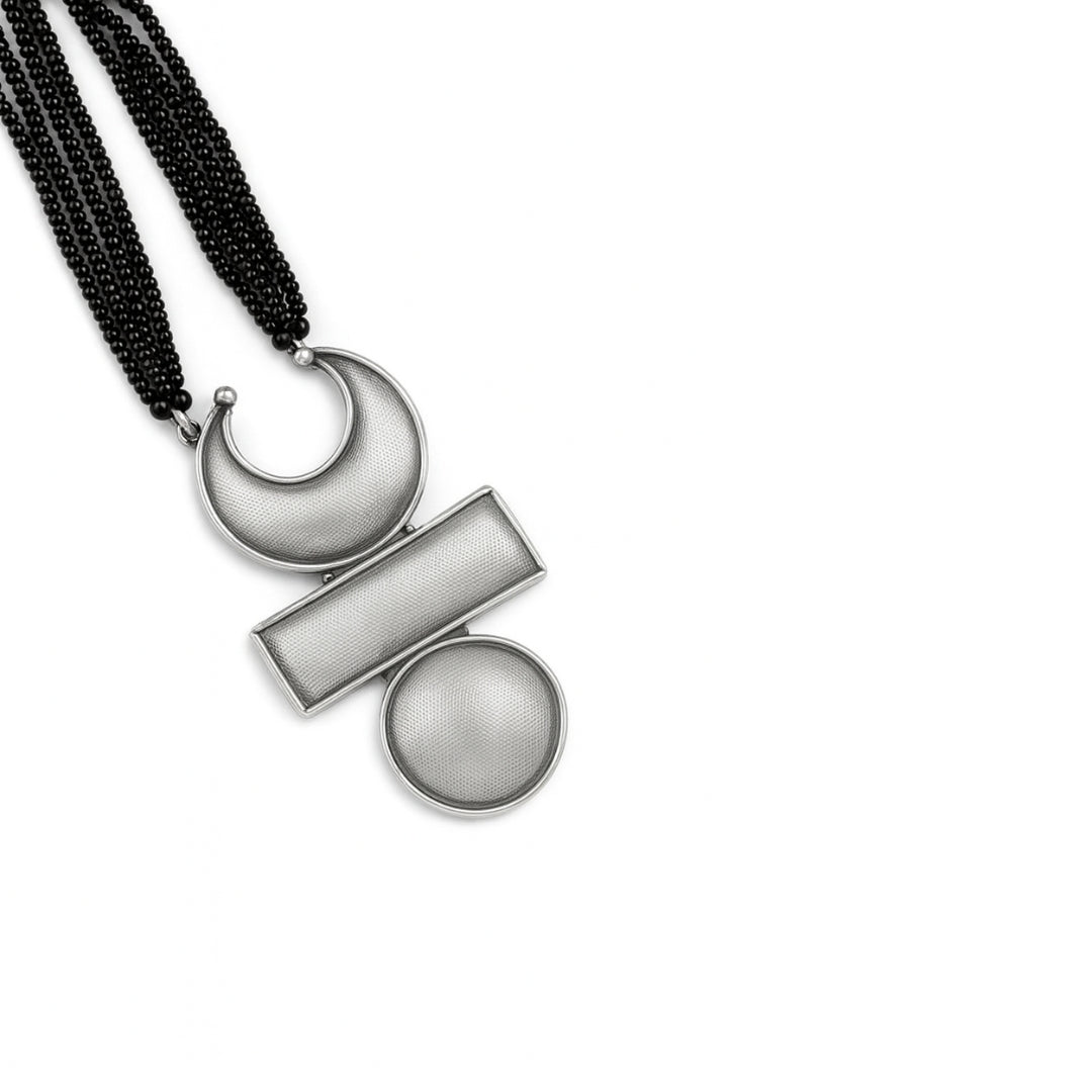 Silver Chandrakor Tikli Mangalsutra: Big