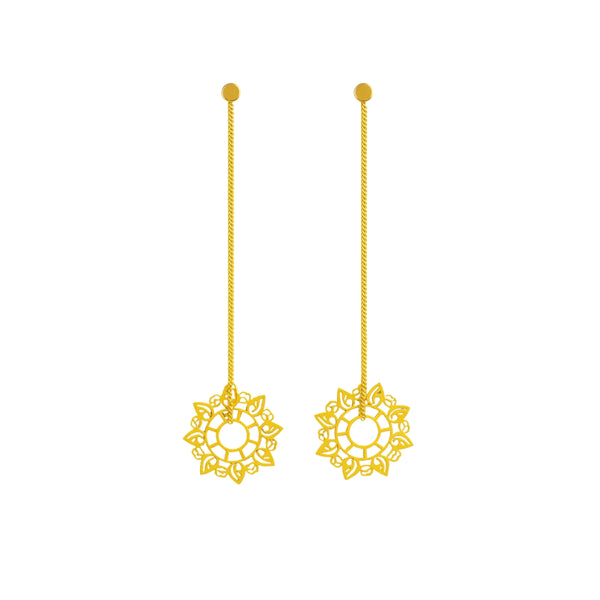 Silver Abstract Filigree Dangler Earring | 92.5 Silver | 22K Gold Plated