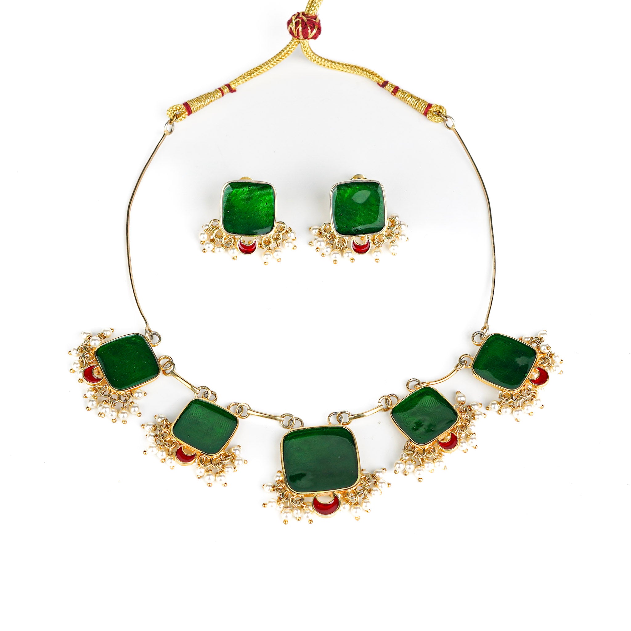 Handmade Meenakari Set| 92.5 Silver | 22K Gold Plated