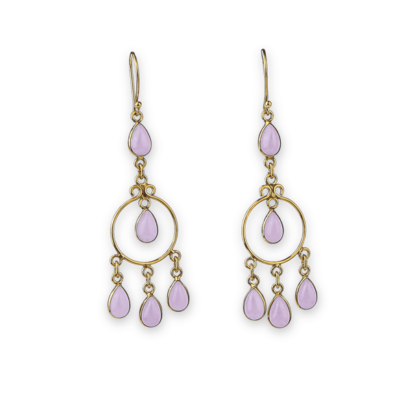 Brass fashion earrings in front view featuring a stylish design and premium brass finish