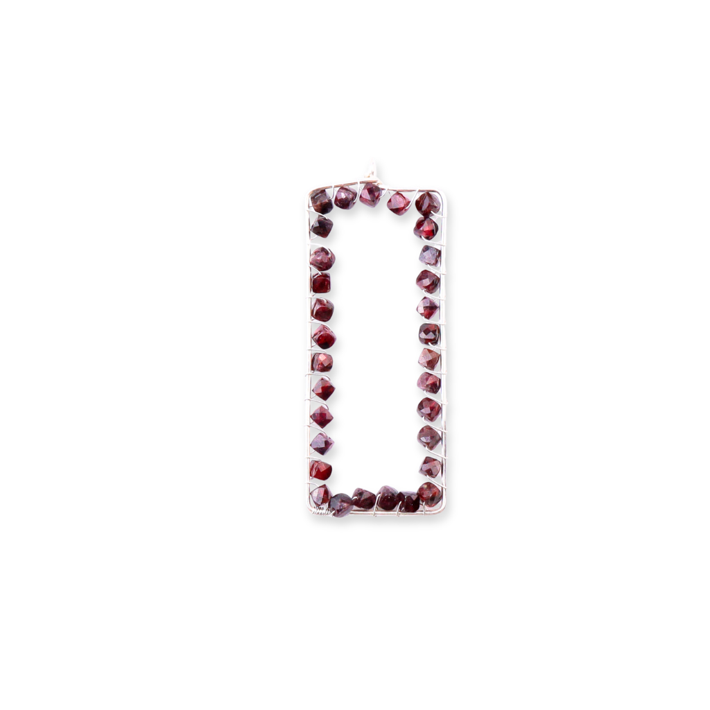 Garnet Frame Pendant without Chain