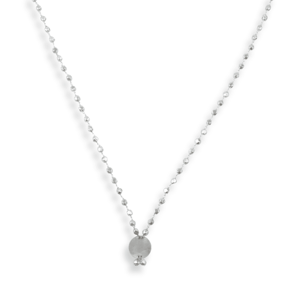 Ashtapailu Necklace with Plain Coin Pendant front view in 92.5 sterling silver