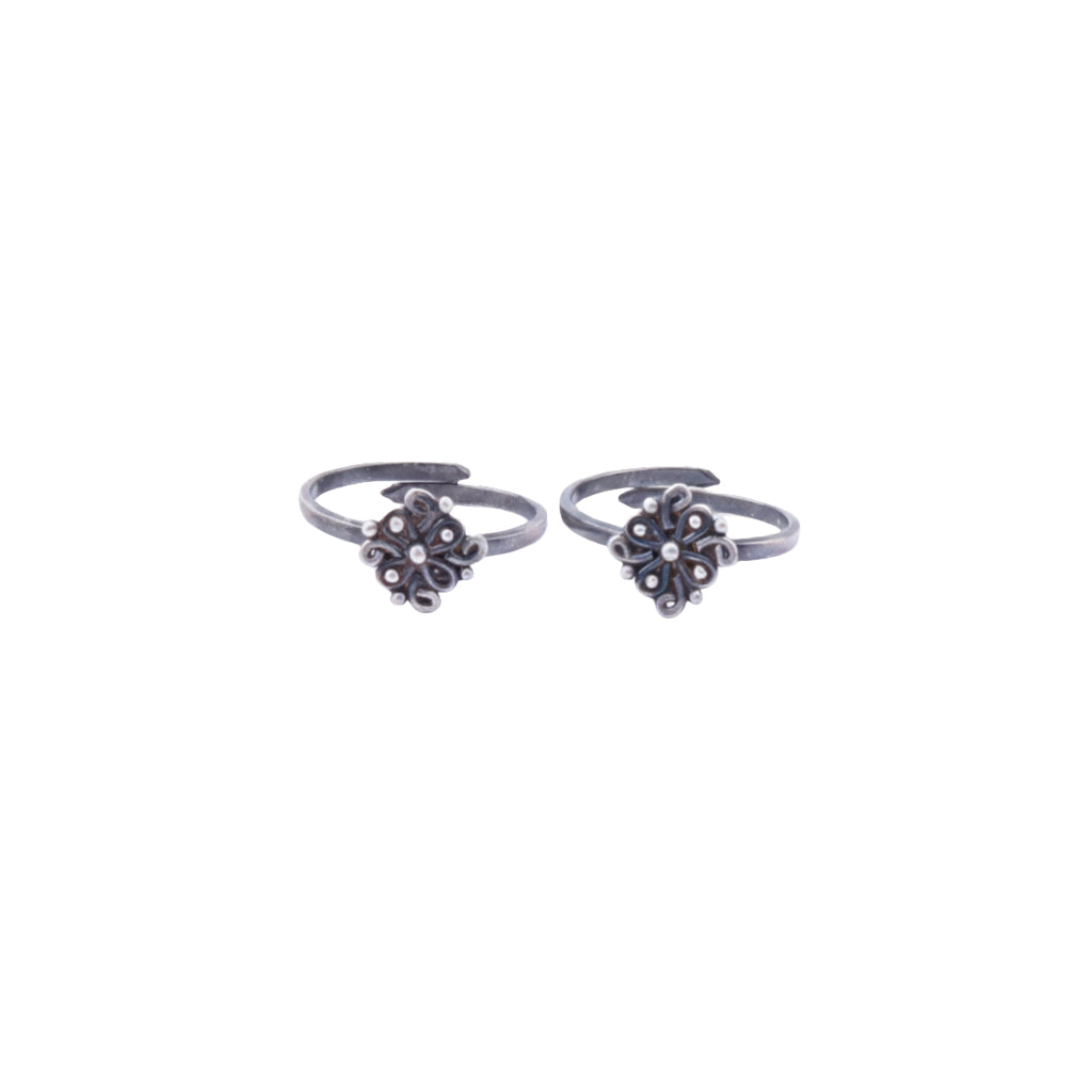 Tiny Silver Adjustable Blossom Toe Ring